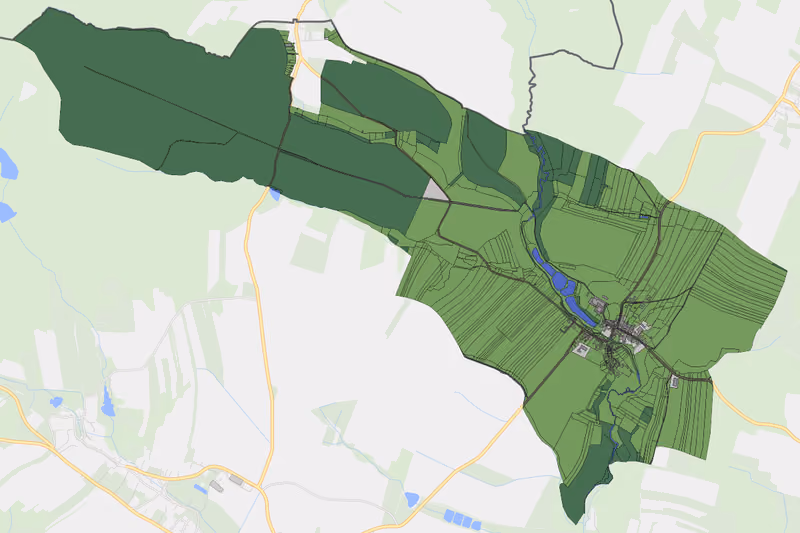 Kartenvorschau des Bodenverbrauchs der KG Großtaxen