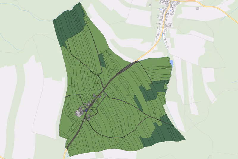 Kartenvorschau des Bodenverbrauchs der KG Pyhra