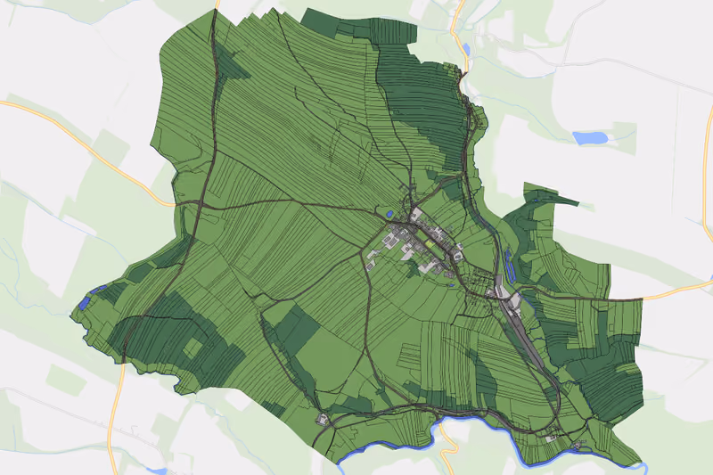 Kartenvorschau des Bodenverbrauchs der KG Waldkirchen