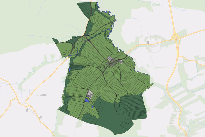Kartenvorschau des Bodenverbrauchs der KG Warnungs