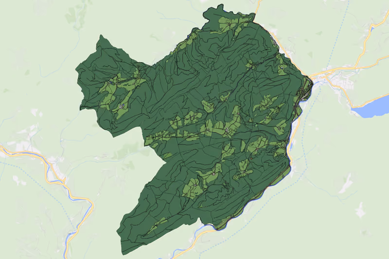 Kartenvorschau des Bodenverbrauchs der KG Ahorn