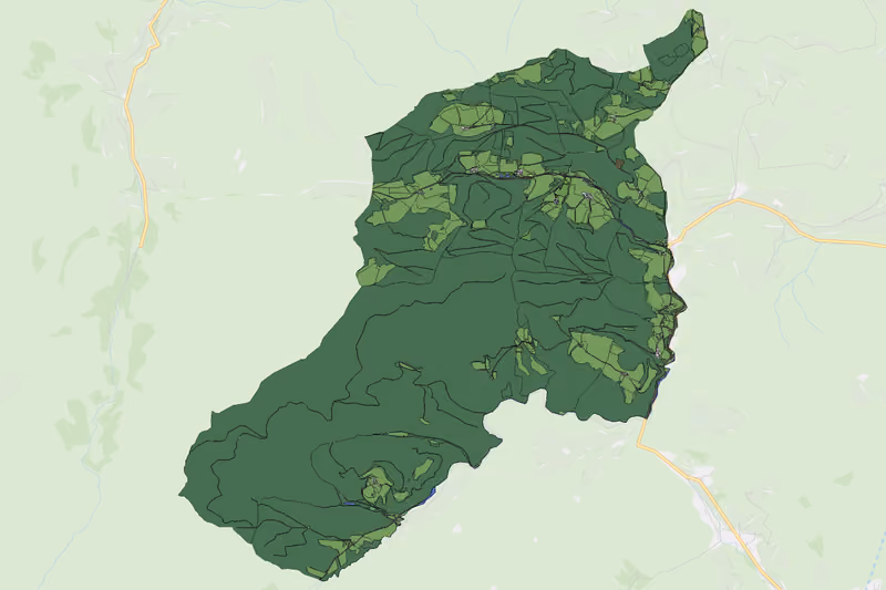 Kartenvorschau des Bodenverbrauchs der KG Bodingbach