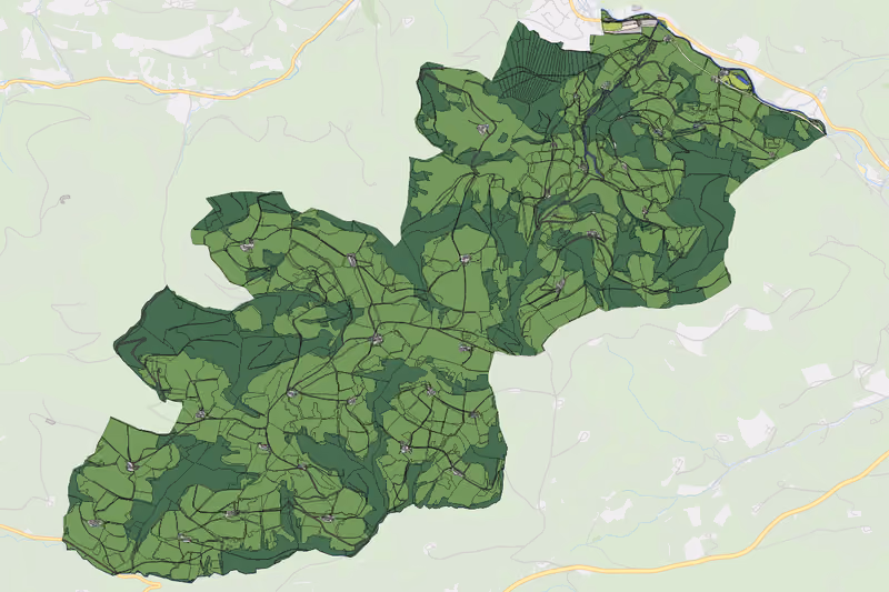 Kartenvorschau des Bodenverbrauchs der KG Franzenreith