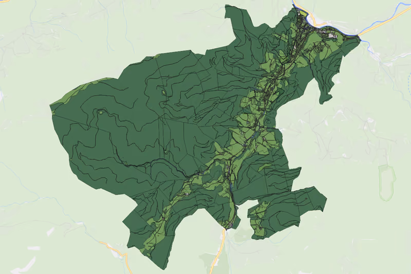 Kartenvorschau des Bodenverbrauchs der KG Göstling