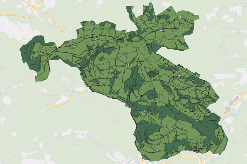 Kartenvorschau des Bodenverbrauchs der KG Hochkoglberg