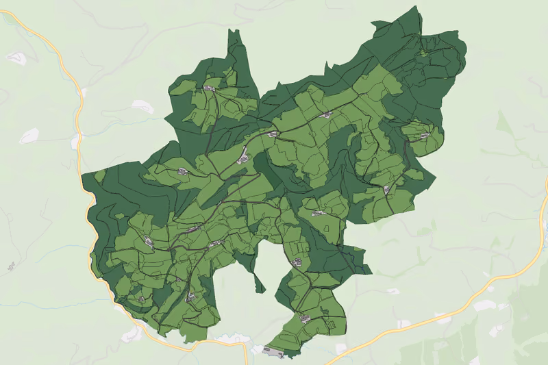 Kartenvorschau des Bodenverbrauchs der KG Kerschenberg