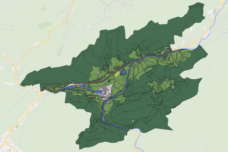 Kartenvorschau des Bodenverbrauchs der KG Kienberg