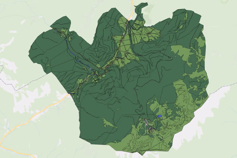 Kartenvorschau des Bodenverbrauchs der KG Lassing
