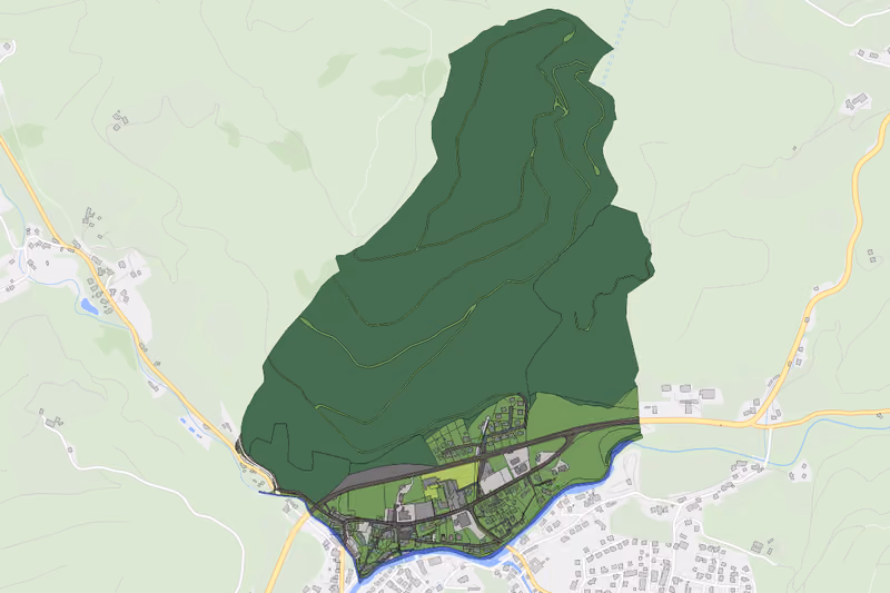 Kartenvorschau des Bodenverbrauchs der KG Lunzdorf