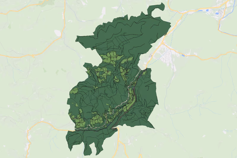Kartenvorschau des Bodenverbrauchs der KG Mitterau