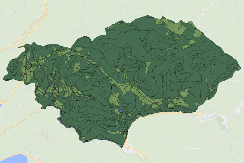 Kartenvorschau des Bodenverbrauchs der KG Polzberg
