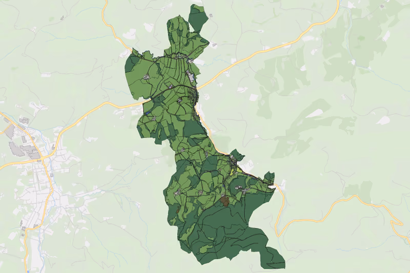 Kartenvorschau des Bodenverbrauchs der KG Reinsberg