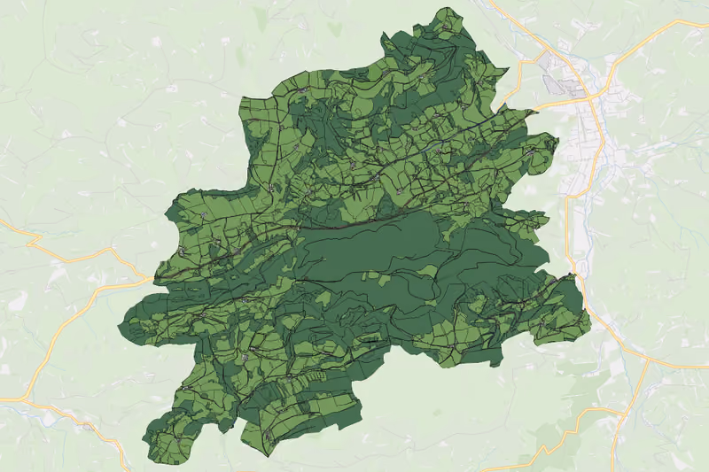 Kartenvorschau des Bodenverbrauchs der KG Schadneramt