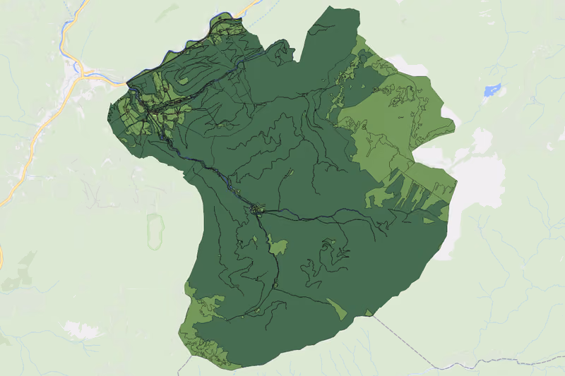 Kartenvorschau des Bodenverbrauchs der KG Ybbssteinbach