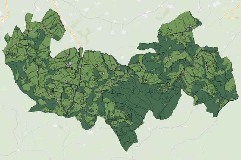 Kartenvorschau des Bodenverbrauchs der KG Dachsberg