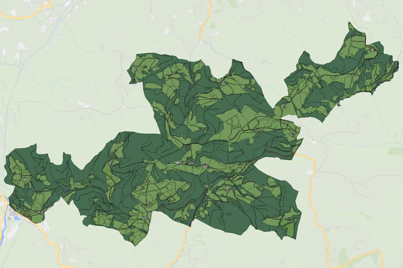 Kartenvorschau des Bodenverbrauchs der KG Gärtenberg