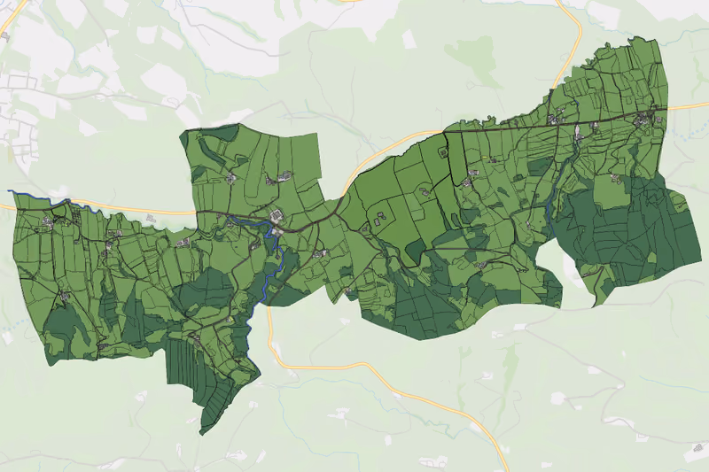 Kartenvorschau des Bodenverbrauchs der KG Lehen bei Oberndorf
