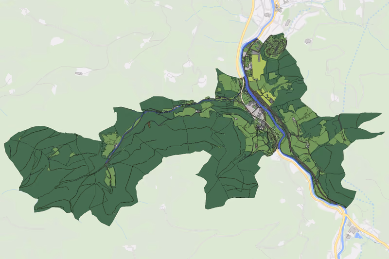 Kartenvorschau des Bodenverbrauchs der KG Neustift bei Scheibbs