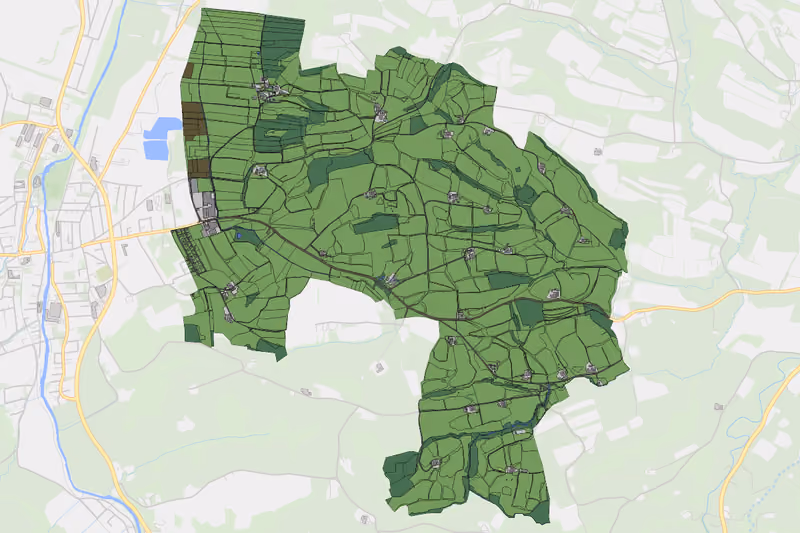 Kartenvorschau des Bodenverbrauchs der KG Petzelsdorf