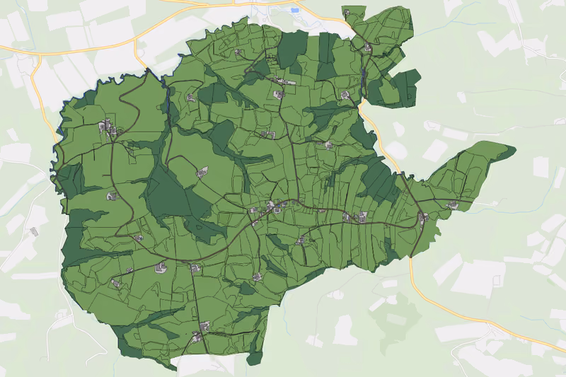 Kartenvorschau des Bodenverbrauchs der KG Pyhrafeld