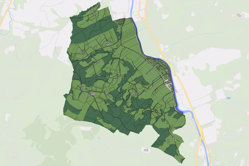 Kartenvorschau des Bodenverbrauchs der KG Sölling