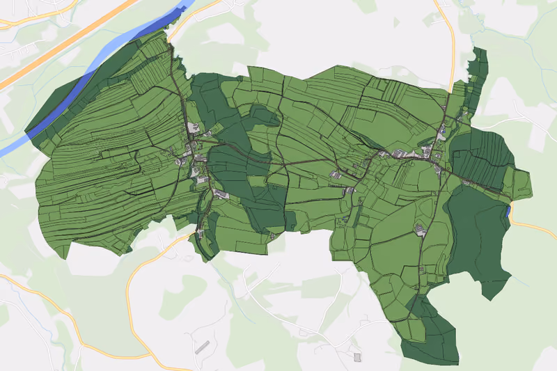 Kartenvorschau des Bodenverbrauchs der KG Wechling