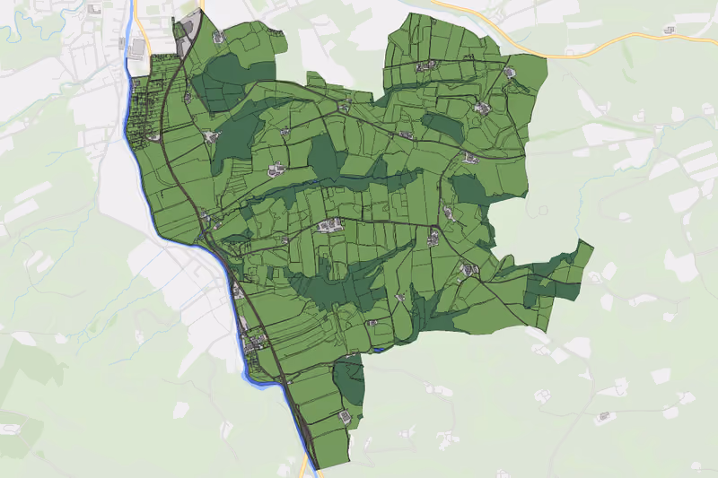 Kartenvorschau des Bodenverbrauchs der KG Zehnbach