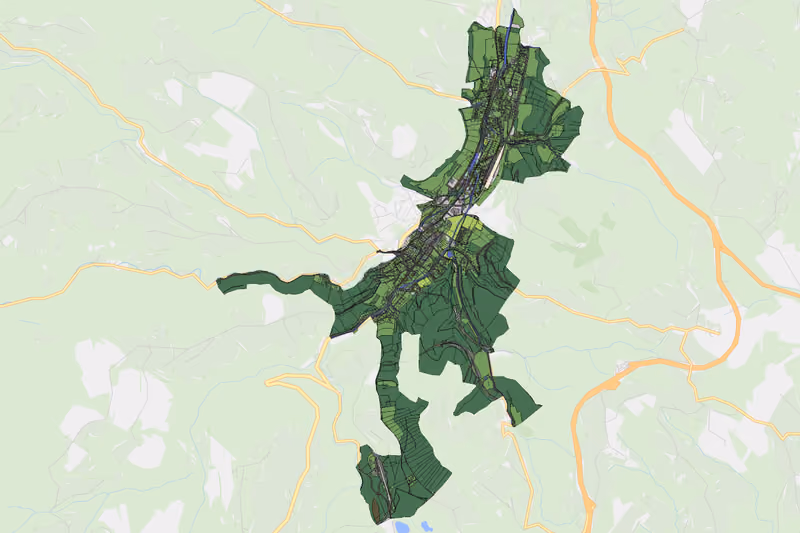 Kartenvorschau des Bodenverbrauchs der KG Aspang