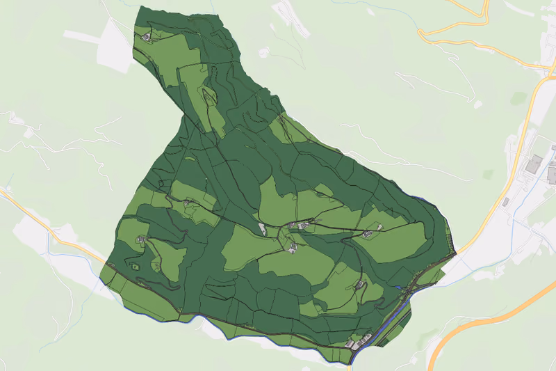 Kartenvorschau des Bodenverbrauchs der KG Grottendorf