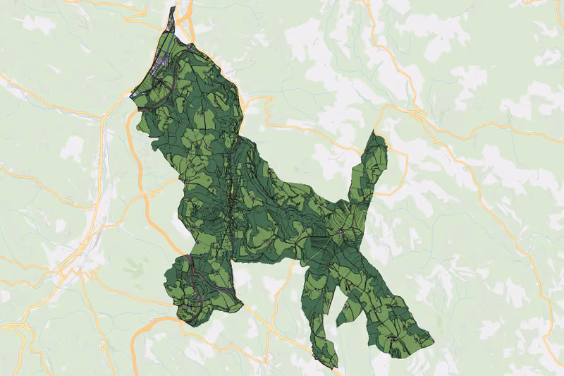 Kartenvorschau des Bodenverbrauchs der KG Thomasberg