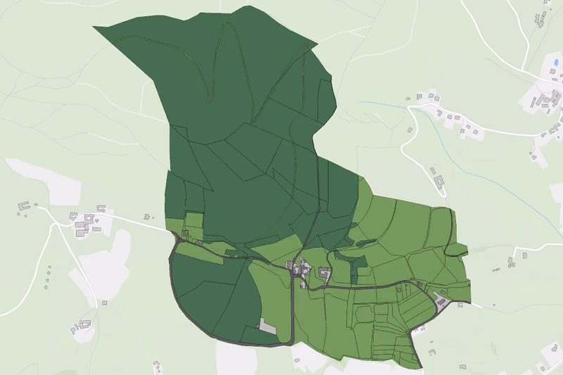 Kartenvorschau des Bodenverbrauchs der KG Berglach
