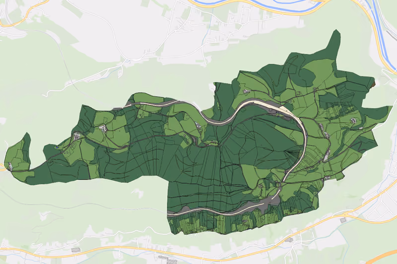 Kartenvorschau des Bodenverbrauchs der KG Eichberg