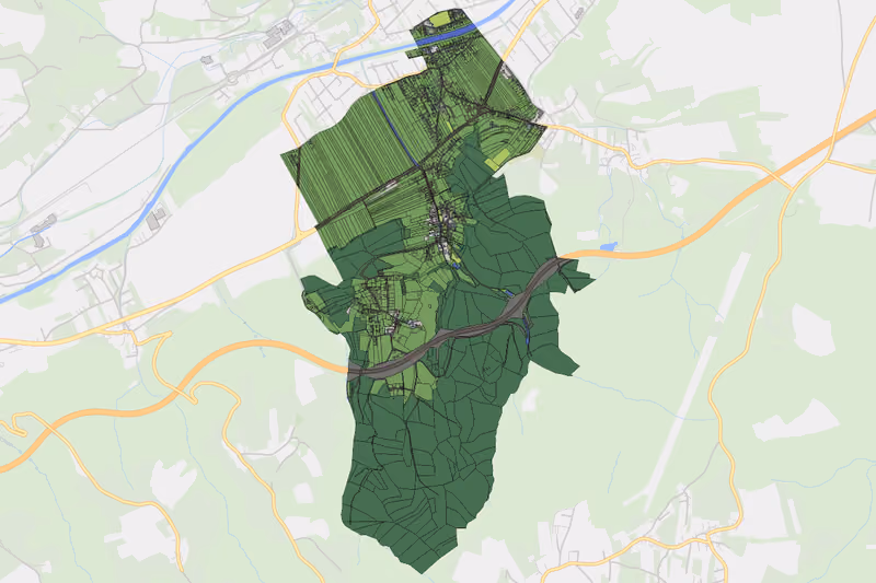 Kartenvorschau des Bodenverbrauchs der KG Grafenbach