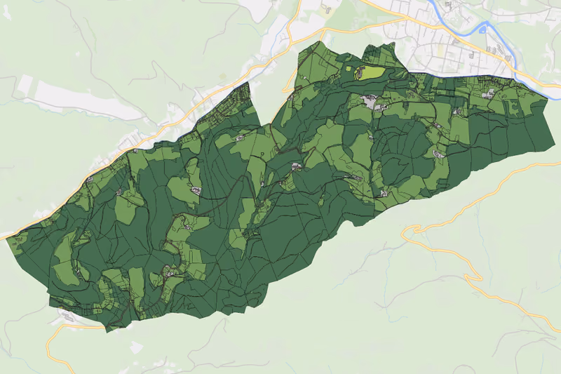 Kartenvorschau des Bodenverbrauchs der KG Grünsting