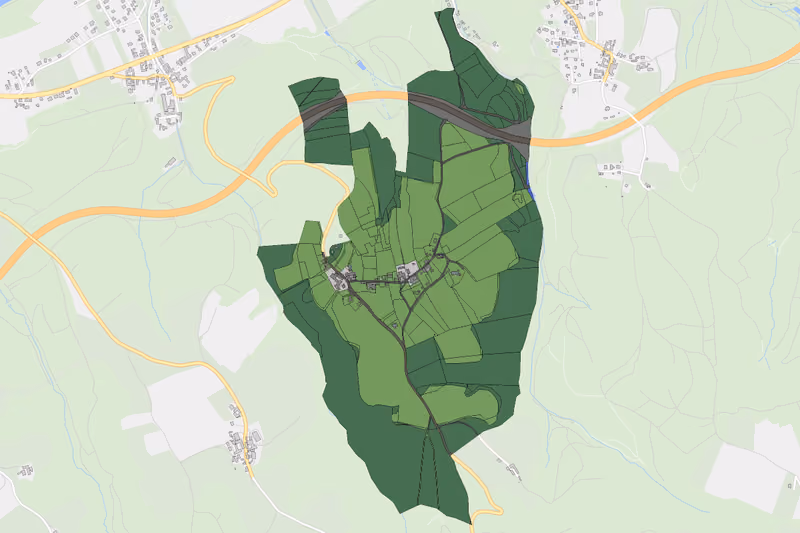 Kartenvorschau des Bodenverbrauchs der KG Hilzmannsdorf