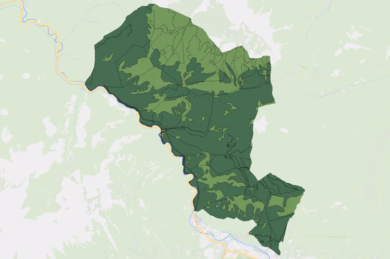 Kartenvorschau des Bodenverbrauchs der KG Hirschwanger Forst