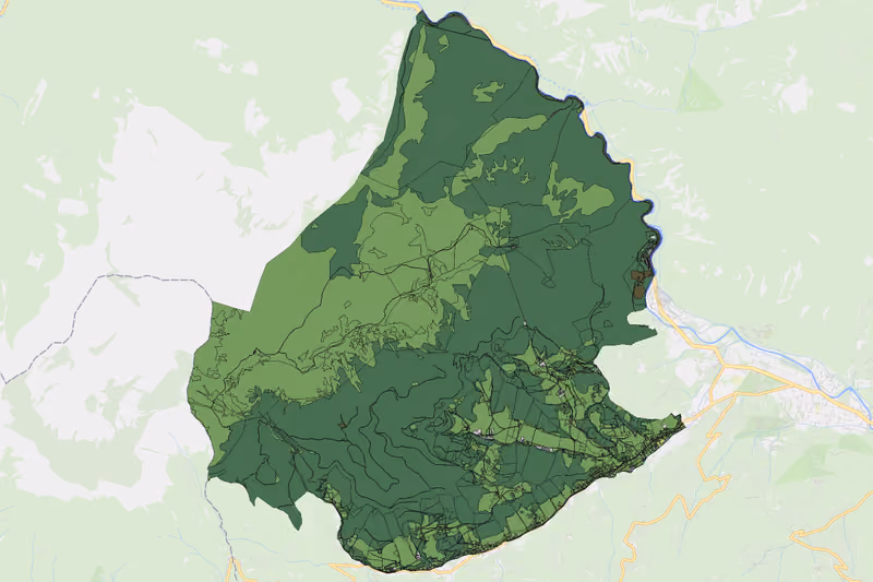 Kartenvorschau des Bodenverbrauchs der KG Klein- und Großau