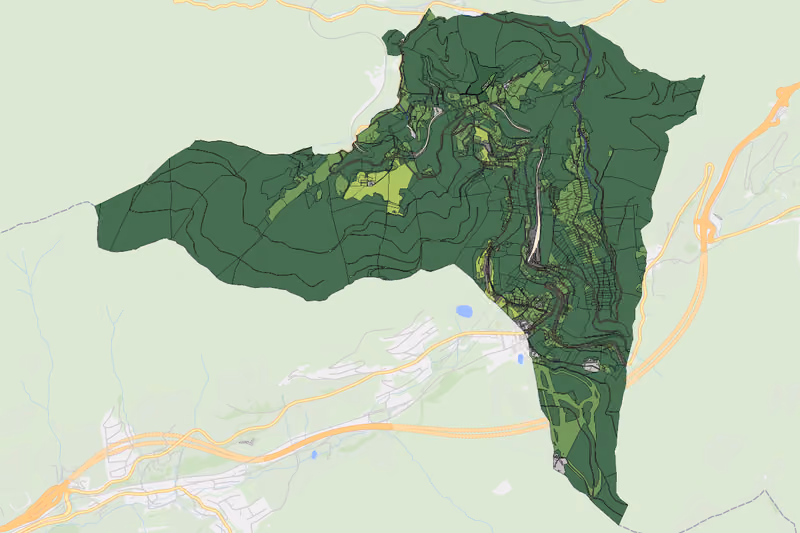 Kartenvorschau des Bodenverbrauchs der KG Kurort Semmering