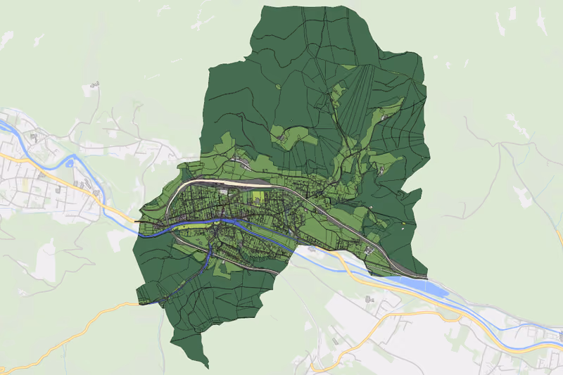 Kartenvorschau des Bodenverbrauchs der KG Payerbach