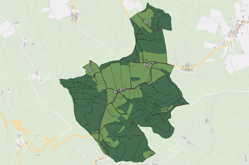 Kartenvorschau des Bodenverbrauchs der KG Schönstadl