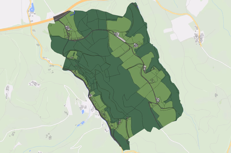 Kartenvorschau des Bodenverbrauchs der KG Tachenberg