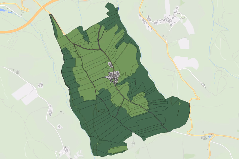Kartenvorschau des Bodenverbrauchs der KG Thiermannsdorf