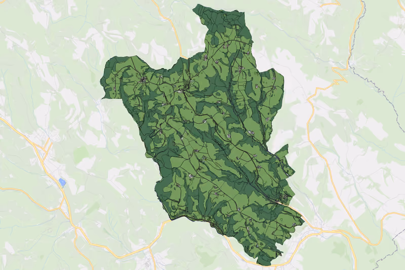 Kartenvorschau des Bodenverbrauchs der KG Aigen