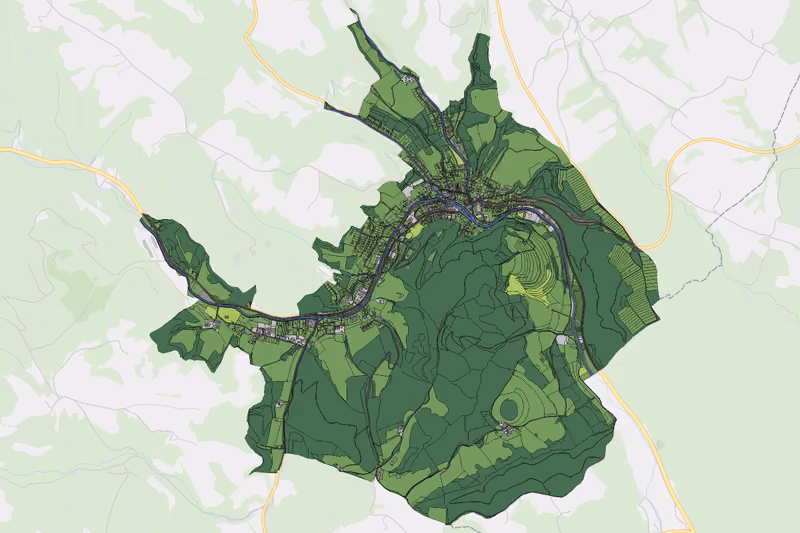 Kartenvorschau des Bodenverbrauchs der KG Kirchschlag