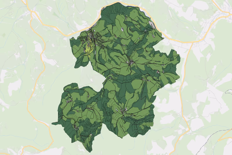 Kartenvorschau des Bodenverbrauchs der KG Schönau im Gebirge