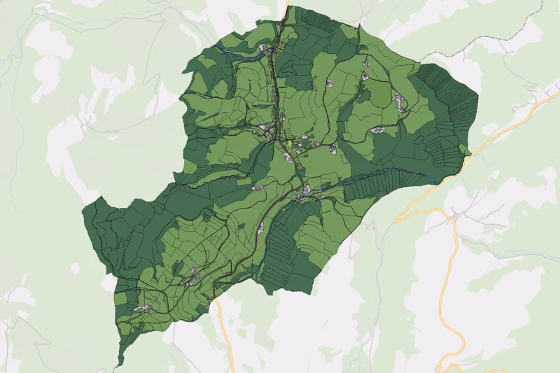 Kartenvorschau des Bodenverbrauchs der KG Ungerbach