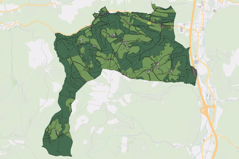 Kartenvorschau des Bodenverbrauchs der KG Kirchau