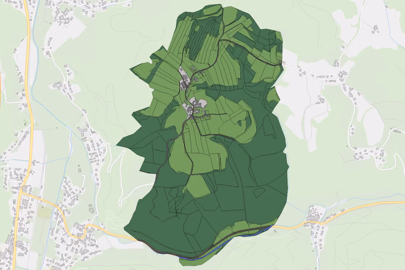 Kartenvorschau des Bodenverbrauchs der KG Reitersberg