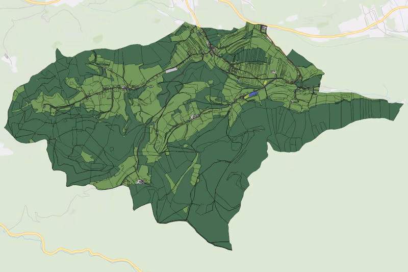 Kartenvorschau des Bodenverbrauchs der KG Schrattenbach