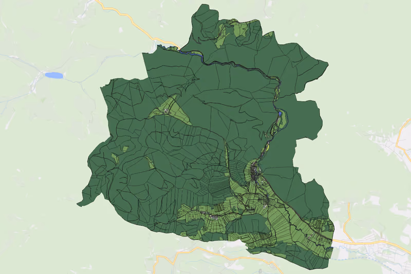 Kartenvorschau des Bodenverbrauchs der KG Sieding